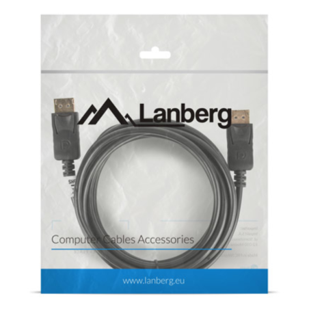 CABLE DISPLAYPORT LANBERG MACHO MACHO 4K 3M NEGRO