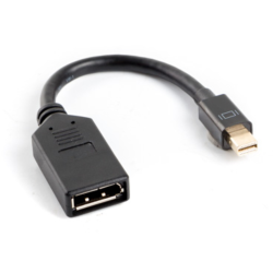 ADAPTADOR LANBERG DISPLAYPORT MINI MACHO A DISPLAYPORT HEMBRA CABLE 10 CM NEGRO