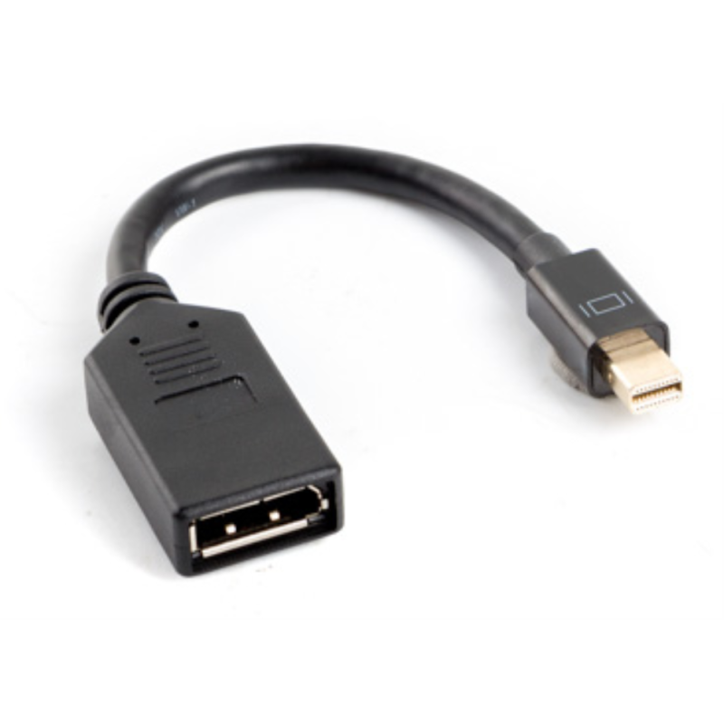 ADAPTADOR LANBERG DISPLAYPORT MINI MACHO A DISPLAYPORT HEMBRA CABLE 10 CM NEGRO