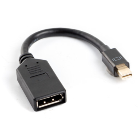 ADAPTADOR LANBERG DISPLAYPORT MINI MACHO A DISPLAYPORT HEMBRA CABLE 10 CM NEGRO
