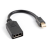 ADAPTADOR LANBERG DISPLAYPORT MINI MACHO A DISPLAYPORT HEMBRA CABLE 10 CM NEGRO