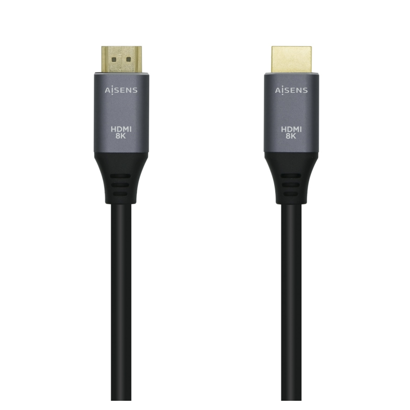 CABLE HDMI AISENS V21 ULTRA ALTA VELOCIDAD 8K60HZ M M 10M GRIS NEGRO