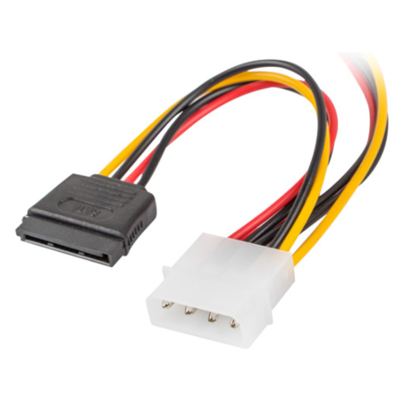 CABLE LANBERG ALIMENTACION MOLEX MACHO A 2X SATA HEMBRA 15 CM