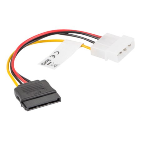 CABLE LANBERG ALIMENTACION MOLEX MACHO A SATA HEMBRA 15 CM