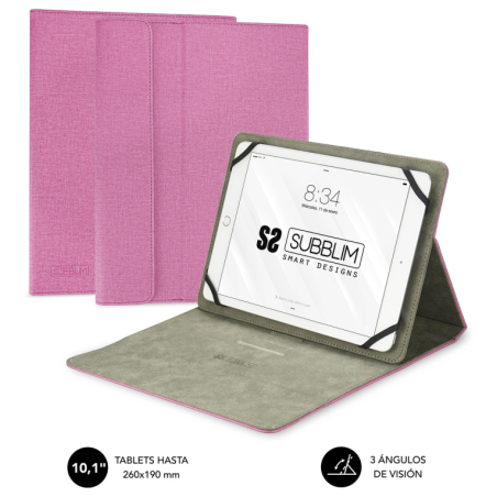 FUNDA TABLET SUBBLIM CLEVER STAND TABLET CASE 101 PINK