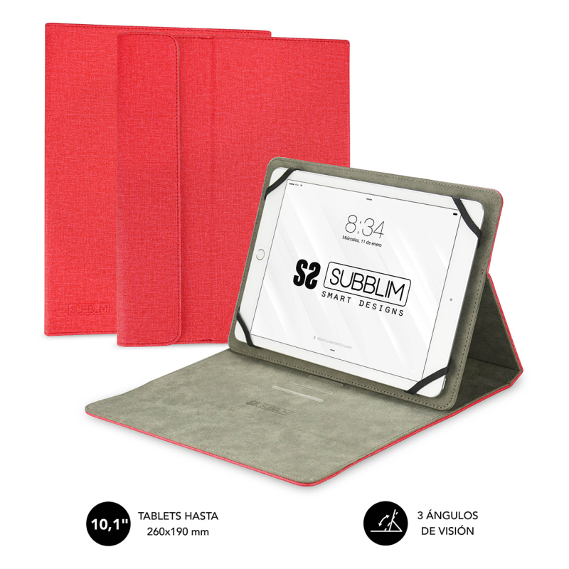 FUNDA TABLET SUBBLIM CLEVER STAND TABLET CASE 101 RED