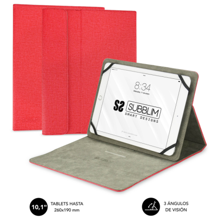 FUNDA TABLET SUBBLIM CLEVER STAND TABLET CASE 101 RED