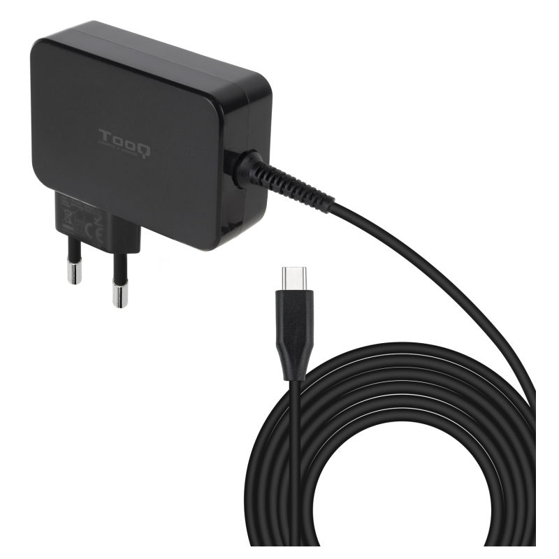 CARGADOR TOOQ PORTATIL GAN USB C PD 100W NEGRO