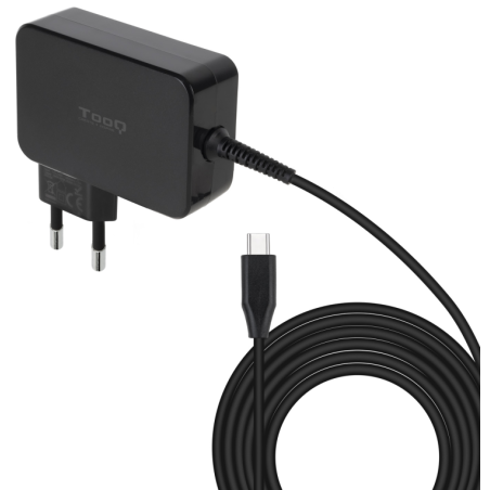 CARGADOR TOOQ PORTATIL GAN USB C PD 100W NEGRO