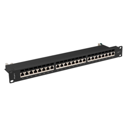 PATCH PANEL LANBERG 24 PUERTOS 1U 19 CAT7 FTP NEGRO