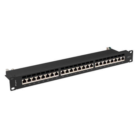 PATCH PANEL LANBERG 24 PUERTOS 1U 19 CAT7 FTP NEGRO