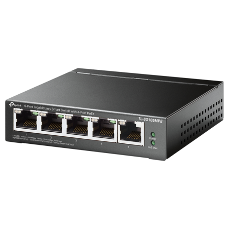 SWITCH TP LINK PROFESSIONAL 5 PORT GIGABIT EASY SMART 4 PORT POE