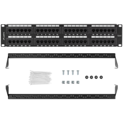 PATCH PANEL LANBERG 48 PUERTOS 2U 19 CAT6 NEGRO