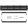 PATCH PANEL LANBERG 48 PUERTOS 2U 19 CAT6 NEGRO