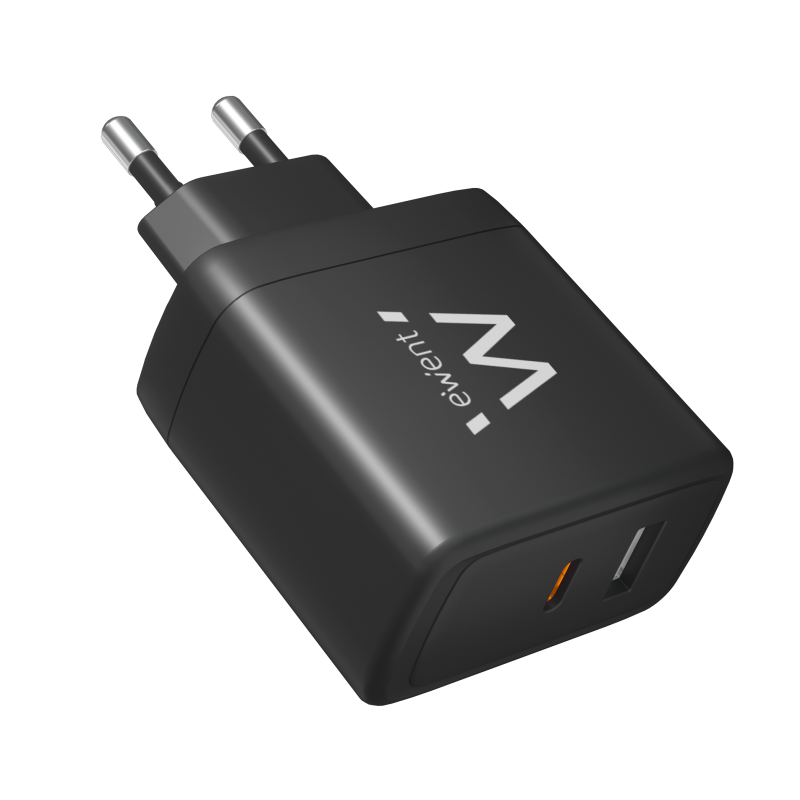 CARGADOR MOVIL RAPIDO EWENT 2PUERTOS USB C A 65W