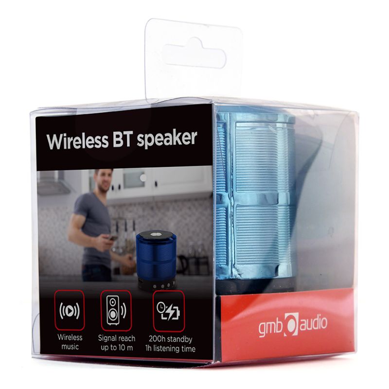 ALTAVOZ PORTATIL GEMBIRD SPK BT 08 B 3W RMS BLUETOOTH AZUL