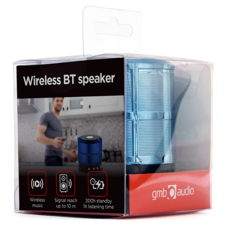 ALTAVOZ PORTATIL GEMBIRD SPK BT 08 B 3W RMS BLUETOOTH AZUL