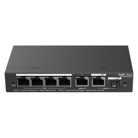 SWITCH RUIJIE REYEE RG ES206GS P GIGALAN 6p SFP 1p POE