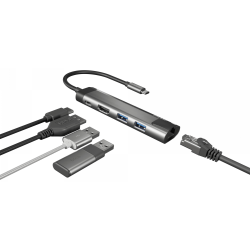 ADAPTADOR 5 IN 1 USB C NATEC FOWLER GO 2X USB 30 HUB HDMI 4K USB C PD
