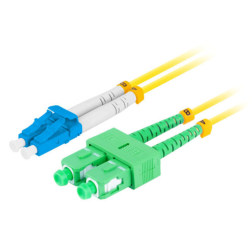 CABLE DE FIBRAOPTICA LANBERG DUPLEX LC UPC SC APC 2M LSZH G657A1 AMARILLO