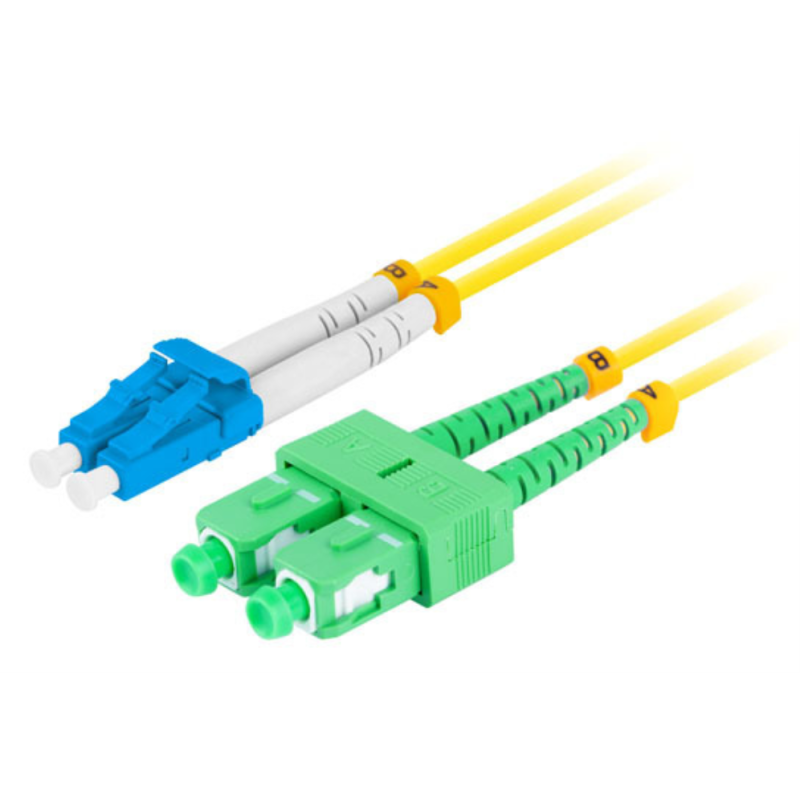 CABLE DE FIBRAOPTICA LANBERG DUPLEX LC UPC SC APC 2M LSZH G657A1 AMARILLO