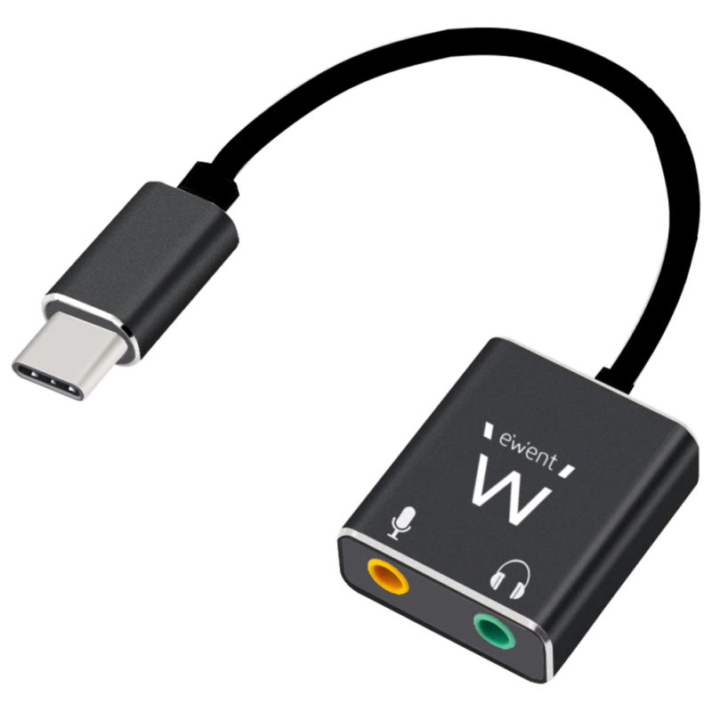 CABLE ADAPTADOR AUDIO EWENT USB C A 2 JACK 35 mm AURICULAR Y MICRO