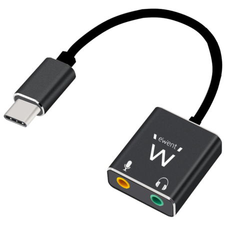 CABLE ADAPTADOR AUDIO EWENT USB C A 2 JACK 35 mm AURICULAR Y MICRO