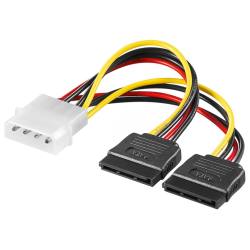 CABLE ALIMENTACION PC EWENT MACHO 525 PULGADAS A 2X SATA 013M