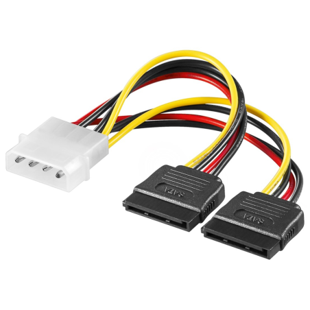 CABLE ALIMENTACION PC EWENT MACHO 525 PULGADAS A 2X SATA 013M