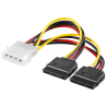 CABLE ALIMENTACION PC EWENT MACHO 525 PULGADAS A 2X SATA 013M