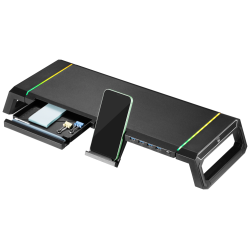SOPORTE PLEGABLE MONITOR RGB CON CAJON SOPORTE PARA SMARTPHONE 4 PUERTOS