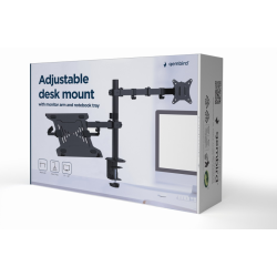 SOPORTE DE MESA GEMBIRD AJUST CON BRAZO PARA MONITOR Y BANDEJA PARA PORTATIL