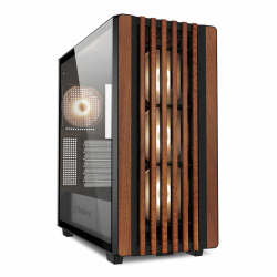 CAJA ATX SHARKOON REBEL C70G RGB USB C 2XUSB30 SIN FUENTE NEGRO WOOD