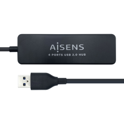 HUB AISENS USB 20 TIPO A M 4XTIPO A H NEGRO 30CM
