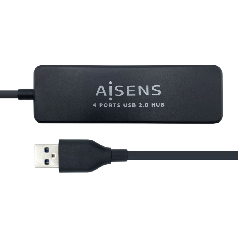 HUB AISENS USB 20 TIPO A M 4XTIPO A H NEGRO 30CM