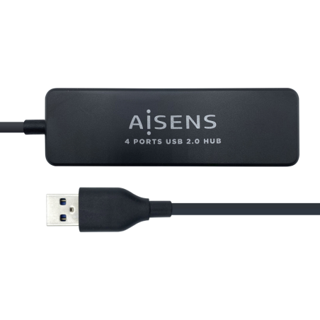 HUB AISENS USB 20 TIPO A M 4XTIPO A H NEGRO 30CM