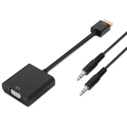 CONVERSOR AISENS HDMI A M SVGA HJACK 35 H NEGRO 10CM10M