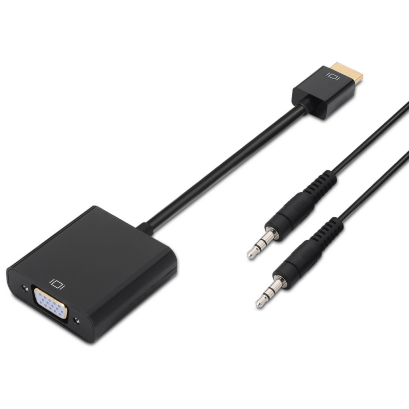 CONVERSOR AISENS HDMI A M SVGA HJACK 35 H NEGRO 10CM10M