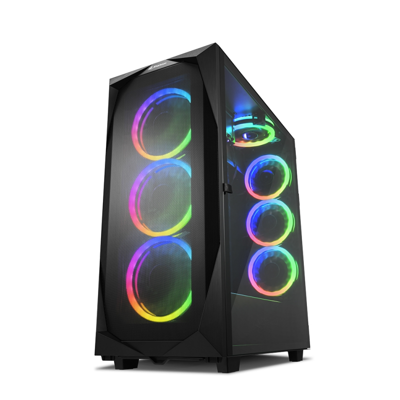 CAJA ATX SHARKOON REV300 2XUSB30 RGB SIN FUENTE NEGRO