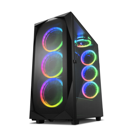 CAJA ATX SHARKOON REV300 2XUSB30 RGB SIN FUENTE NEGRO