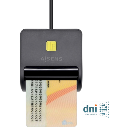 LECTOR DE TARJETA AISENS INTELIGENTE DNI NEGRO
