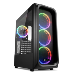 CAJA SHARKOON TK5M RGB ATX 2XUSB30 1XUSBtipoC SIN FUENTE NEGRO