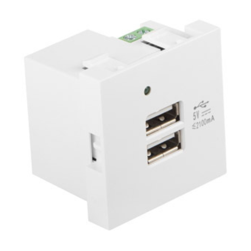 ROSETA PARED LANBERG 230V 2 X USB 5V 21A BLANCO