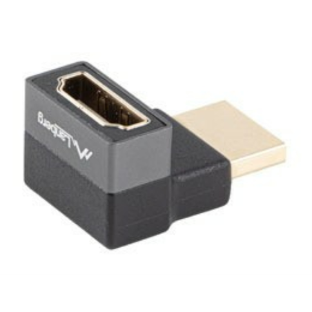 ADAPTADOR 8K LANBERG HDMIM A HDMIH ANGULO ARRIBA ALUMINIO PLATA