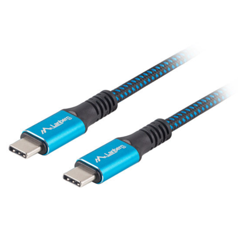 CABLE USB C 40 LANBERG MACHO MACHO 05M 100W 8K 30HZ NEGRO AZUL