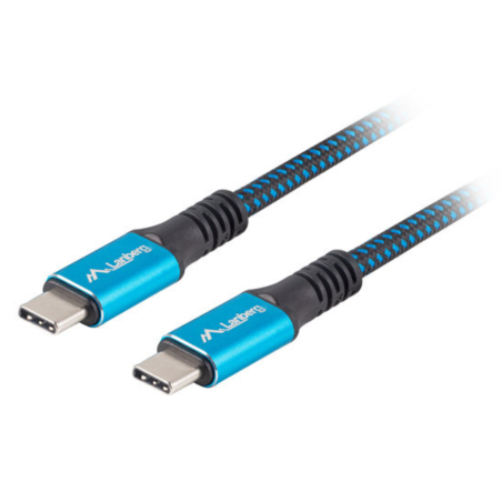 CABLE USB C 40 LANBERG MACHO MACHO 05M 100W 8K 30HZ NEGRO AZUL
