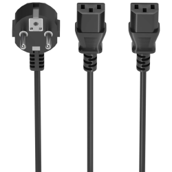 CABLE ALIMENTACION CPU AISENS CEE7 M 2XC13 H NEGRO 18mts