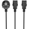 CABLE ALIMENTACION CPU AISENS CEE7 M 2XC13 H NEGRO 18mts