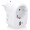 REGLETA PARED AISENS 1 TOMA USB C 20W PD30 USB A 20W QC30 BLANCO