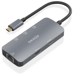 HUB AISENS USB C DOCK 6 EN 1 USB C A 1XHDMI 1XRJ45 3XUSB A USB C PD 15CM